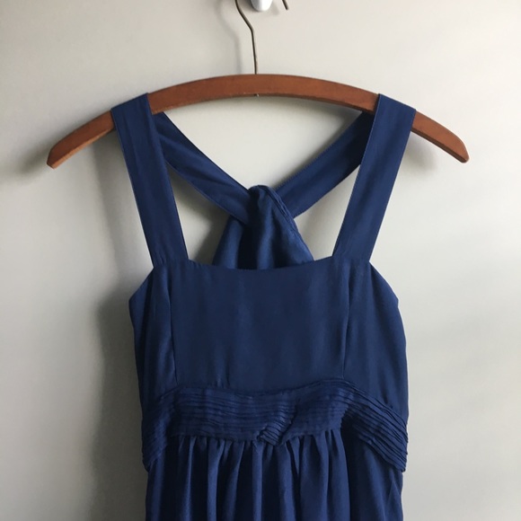 Tevolio Navy chiffon halter gown with pockets - Picture 11 of 17